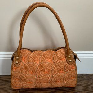 ERIC JAVITS Lil Circles Natural/Orange Bag